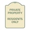 Signmission Designer Series Sign-Residents Only, Tan & Green Heavy-Gauge Aluminum, 24" x 18", TG-1824-9894 A-DES-TG-1824-9894 - alternate 1